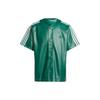 Adidas Originals Faux Leather Adicolor 3-Stripes Baseball Shirt Green (Unisex) Shirts IZ4047