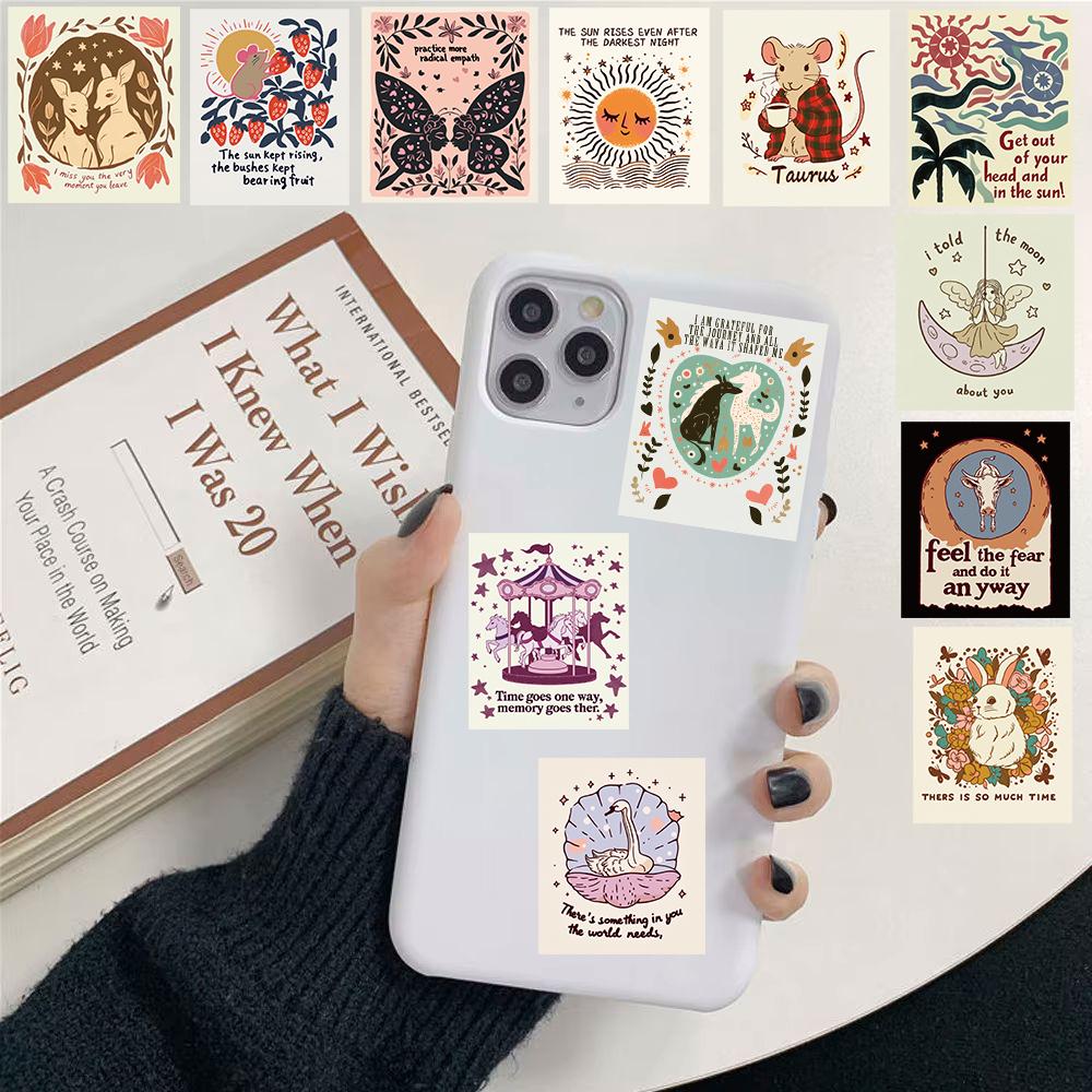 50/100PCS Weird Inspirational Sticker Aesthetic Motorcycle Funny Phone Laptop Luggage Creative Coffee Skateboard Car Stickers