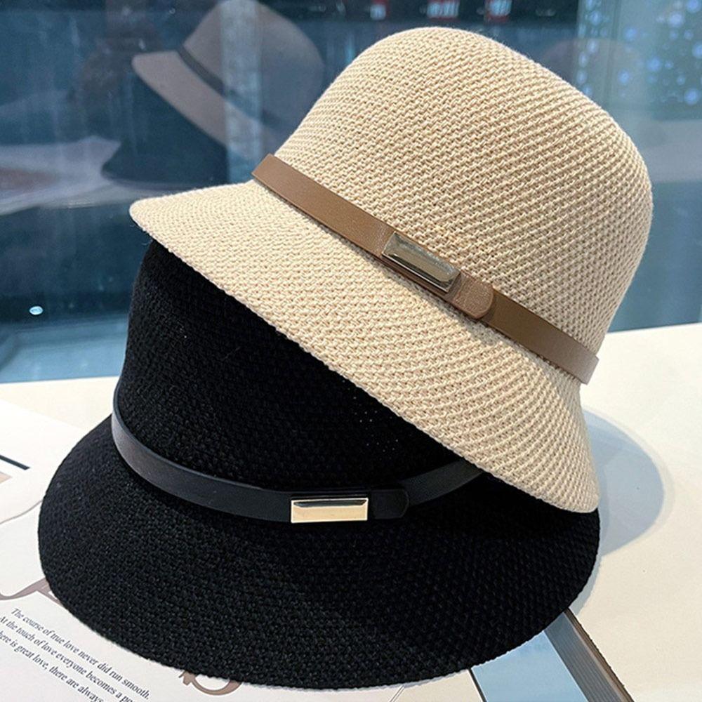 Wide Brim Sun Cap UV Protection Beach Cap Summer Straw Hat Women