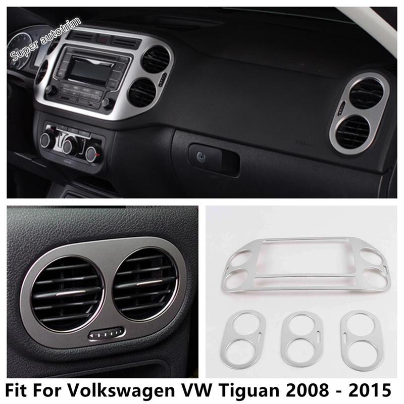 Central Control AC Air Conditioning Vent Outlet Panel Cover Trim For Volkswagen VW Tiguan 2008 - 2015 Matte Interior Accessories