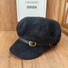 British retro style octagonal hat spring autumn winter high quality suede fabric outdoor fashion versatile popular octagonal hat