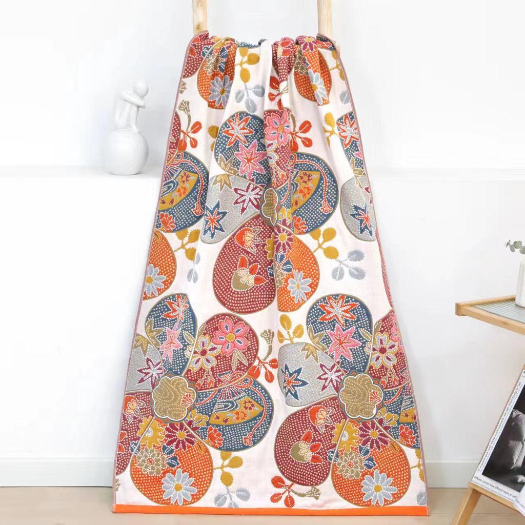 Extra Large Cotton Gauze Cartoon Bath Towel - Soft, Quick-Drying for Adults & Kids