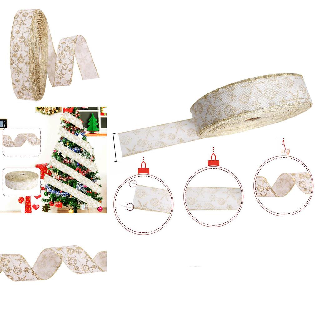 Праздничная рождественская декорация Пудровая лента с принтом для изготовления бантов и рукоделия