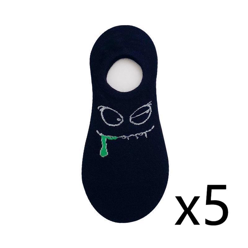5 пар носков-лодочек с рисунком из мультфильмов, женские носки, летние тонкие невидимые носки с мелким горлом, милые короткие японские носки