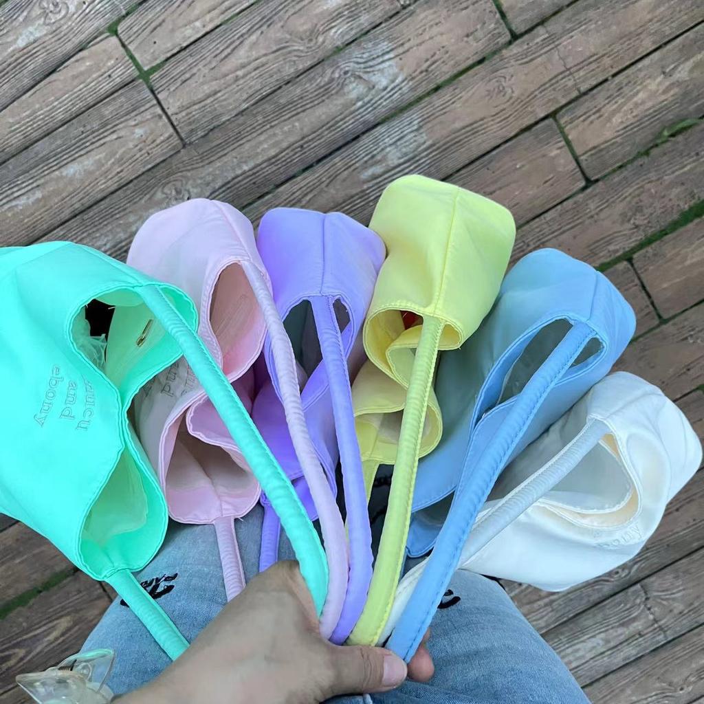 Portable Tote Bag Going Out High-Value Summer Bag Bucket Bag Macaron Color Shoulder Underarm Bag