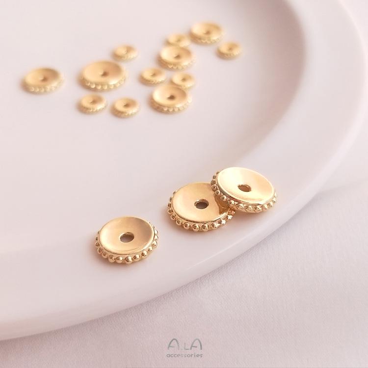 Вогнутые ажурные разделительные бусины из золота 14 карат для изготовления украшений своими руками