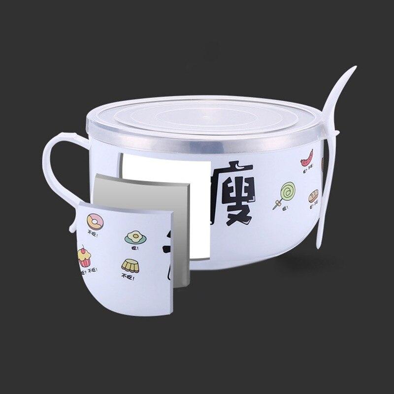 Пузырьковая миска из нержавеющей стали, пластиковая корейская большая пузырьковая чашка для лица, двойная напольная крышка, миска для свежести, 1200 мл, для отправки цветной коробки ложки