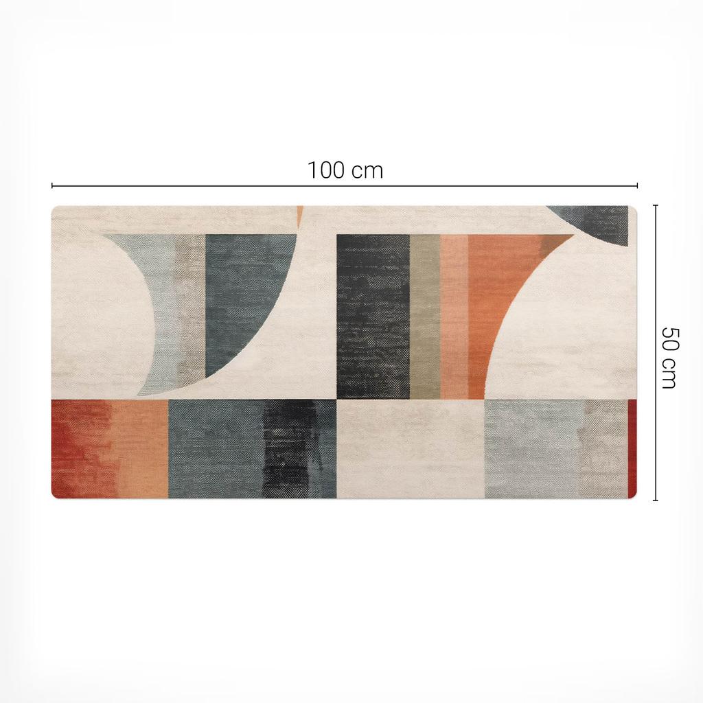 Mata Dekoracyjna Ze Wzorem Na Biurko Geometryczne Formy Retro 100X50 Cm
