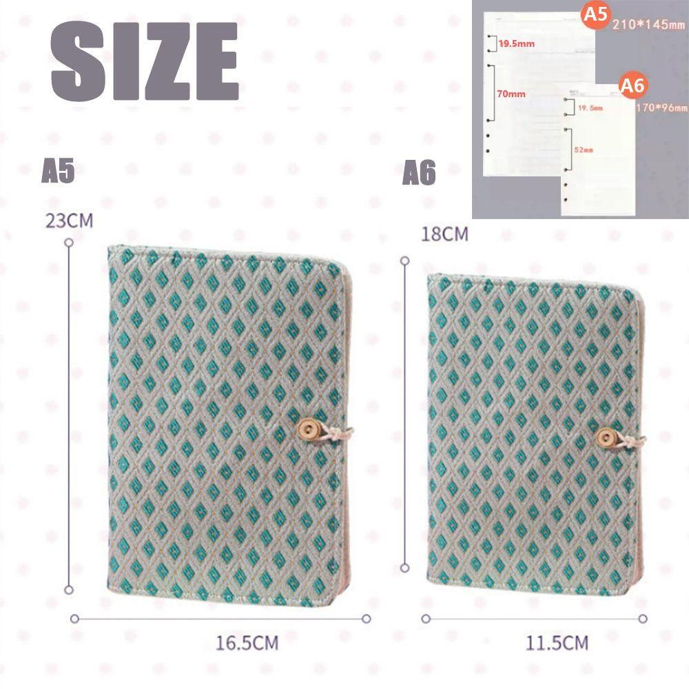 A5/A6 Loose-leaf Book Cover Embroidered Notebook Cover Gift Mini Budget Binder Cover Planner