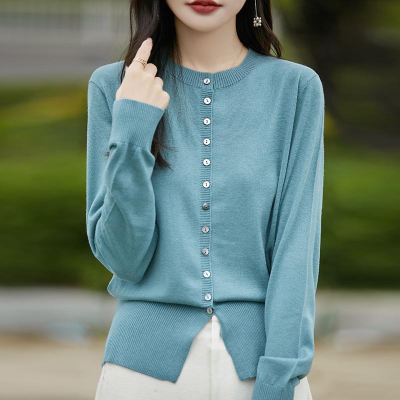 Женский легкий кардиган из 50% шерсти и 50% шелка Mulberry — универсальный трикотаж на все 4 сезона для комфорта и стиля в любое время года