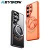KEYSION Магнитный чехол-подставка с кольцом 360° N52 для MagSafe для Samsung Galaxy S26 Ultra 5G S26+ Матовый прозрачный противоударный чехол для телефона