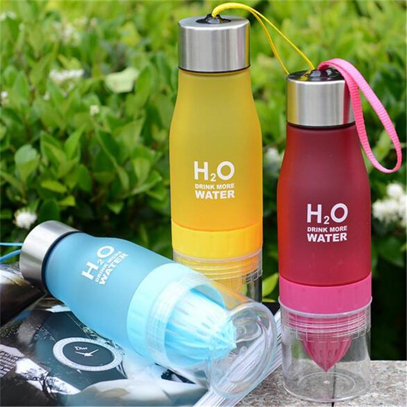 650ml Sport Bottle H20 plastic Fruit infusion bottle Infuser Drink Outdoor Sports Juice lemon Portable Bike Travel Water Bottle