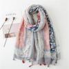 New Striped Color-blocked Cotton And Linen Scarf, Women's Winter Warm Scarf