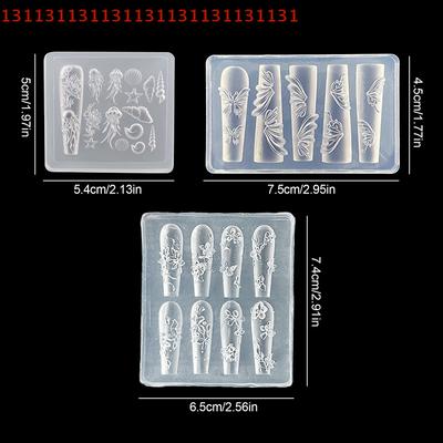 Пластина для стемпинга Shell Manicure для креативных ногтей 3D мини-силиконовая форма для нейл-арта Дизайн с бабочками и цветами DIY украшения