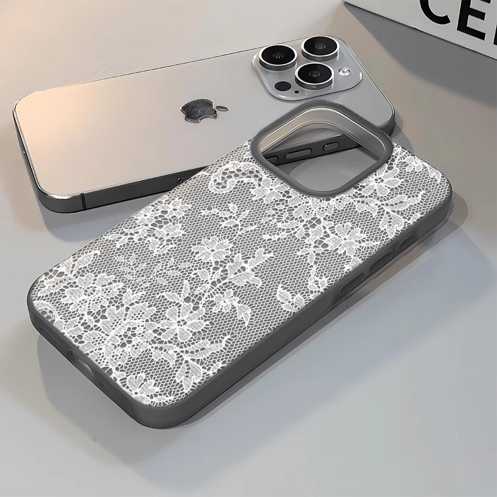 Оригинальный чехол для телефона с кружевным дизайном для IPhone 17 Air 16 15 Plus 15 14 13 12 11 15 Pro Max, противоударный чехол Fundas