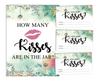 Inkdotpot How Many Kisses In The Jar White Greenery Floral Bridal Shower Game 1 Sign   30