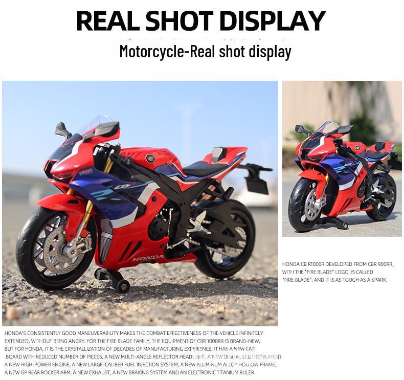 Honda CBR1000RR-R 1:Игрушечная модель мотоцикла Fire Blade в масштабе 12 дюймов - орнамент из сплава