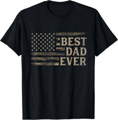 Camo Best Dad Ever Camourflage USA Flag Fathers Day Tee Gift Unisex T-Shirt