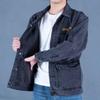 Весна 2023 Мужская джинсовая рабочая куртка со свободными лацканами