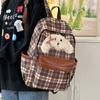 New Plaid Backpack Cute Retro Versatile Campus Girl Junior High School Schoolbag Light Casual Primary School Backpack
