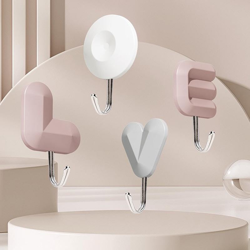 4 шт./упак. Крючки для любовных писем, самоклеящиеся, для домашнего хранения, декоративная стойка, держатель для ключей без проколов, настенный держатель для шляп, экономящий место крючок