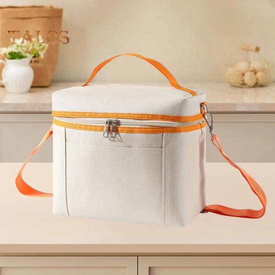 Изолированная сумка для ланча для взрослых, легкая нейлоновая водонепроницаемая коробка для ланча со съемным регулируемым ремешком, многоразовая термосумка для пикников на работе