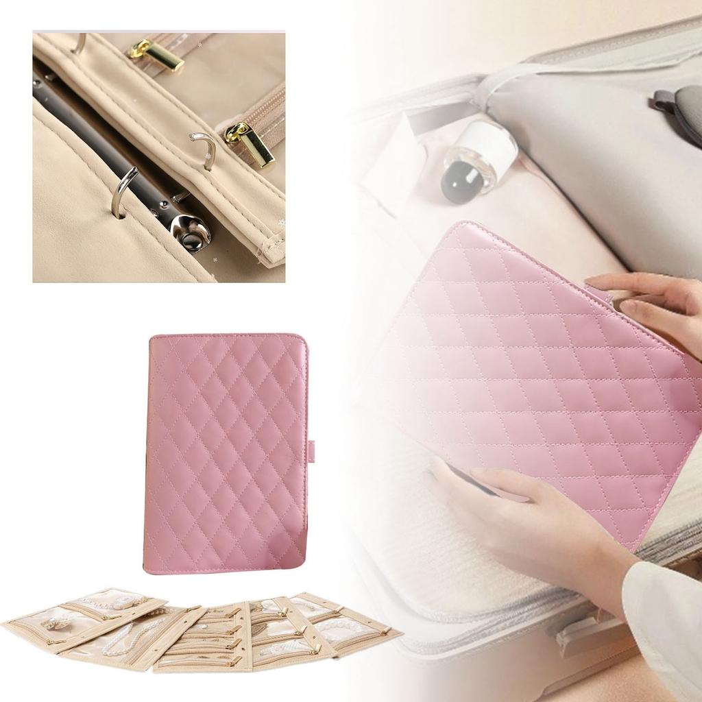 Кожаная книга для хранения ювелирных изделий с отрывными листами, большая вместительная сумка для хранения ювелирных изделий, сережек, ожерелий, легкая папка с отрывными листами