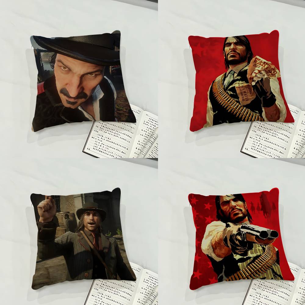 Игровой Чехол GRed Deads Redemption 2 Плюшевая Ткань Мягкая Наволочка Двусторонний Принт Наволочка для Подушки Домашние Подарки