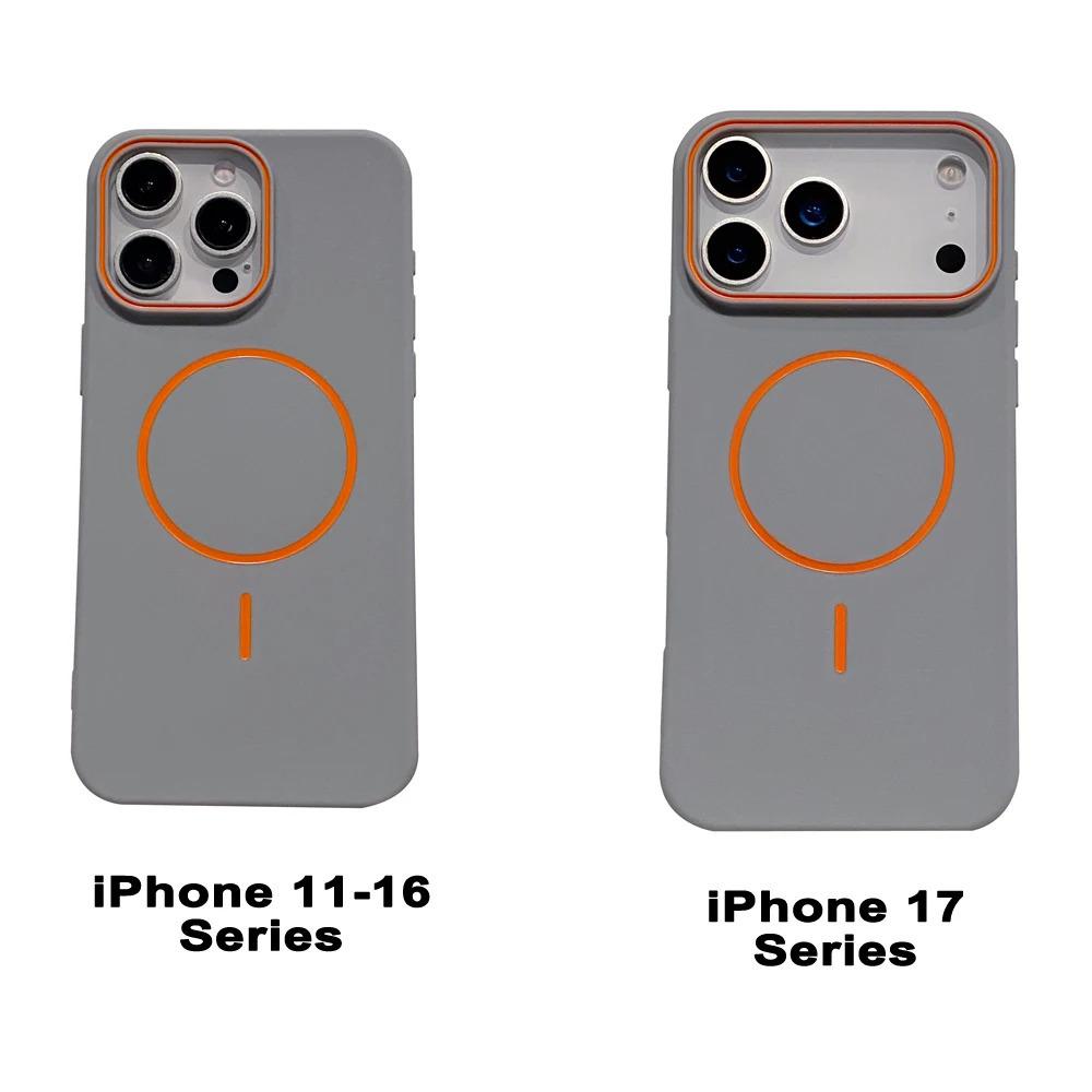 Подходит для Apple 17 Pro Max & iPhone 16E: Матовый тонкий противоударный чехол с магнитным кольцом и текстурой, приятной на ощупь.