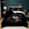 Пододеяльник с черепом Queen Size, готический скелет, комплект постельного белья, роза, полиэстер, одеяло, покрывало для детей, подростков, взрослых, Хэллоуин