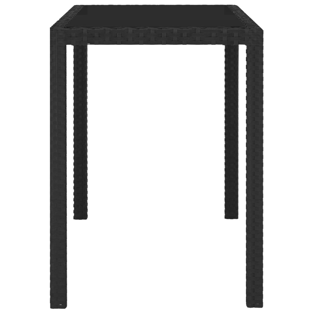 5 Piece Garden Dining Set with Cushions Poly Rattan Black