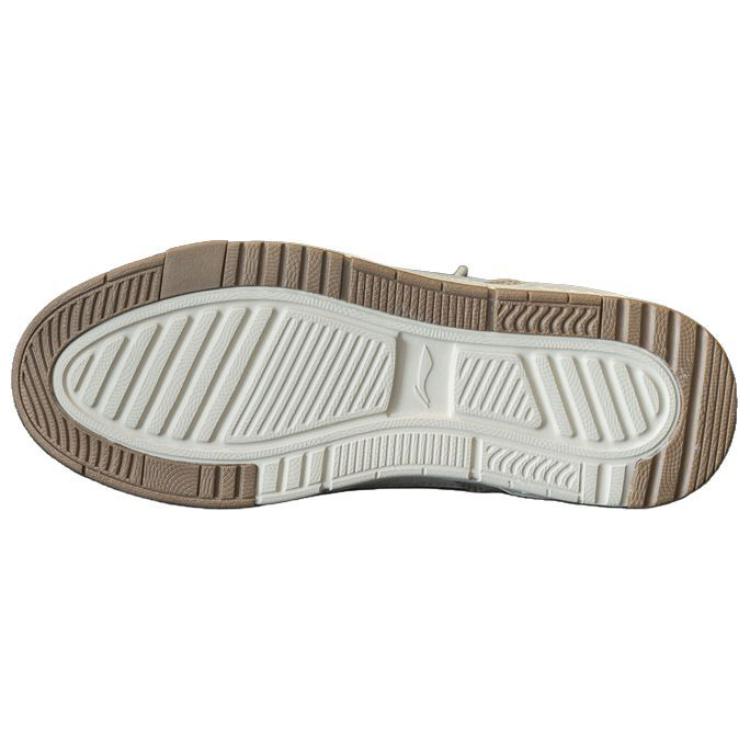 Li Ning Common 80s Comfortable Classic Casual Durable Non-Slip Low-Top Skate Shoes Men Sneakers White Brown AGCU157-4