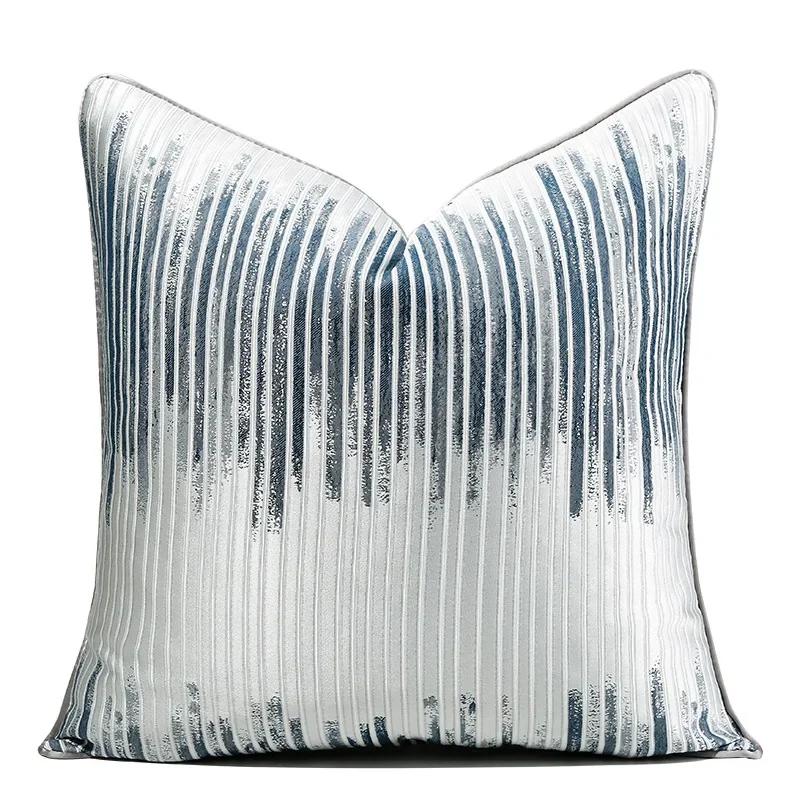 Серый современный светлый роскошный чехол для подушки 30*50 45x45 50см 60 Высококачественный чехол для подушки Жаккардовая наволочка для кровати, дивана, домашнего декора