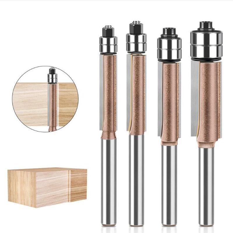 Double Bearing Flush Trim Bit Router Bit Professional Woodworking Milling Cutter For Wood Bit Face Mill 6mm 1/4in Shank