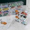 Акриловый прозрачный стеллаж-витрина для машинок Hot Wheels, штабелируемый, с отделениями, пылезащитный, декор для рабочего стола для коллекционеров машинок
