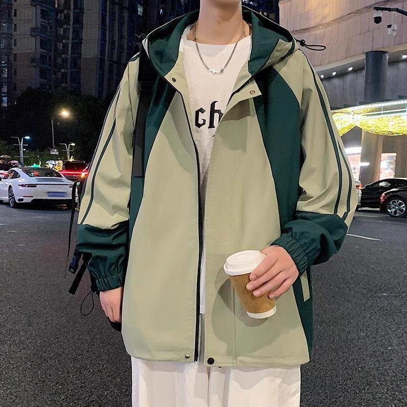 Новая куртка мужская весенне-осенняя повседневная с капюшоном американского свободного кроя осенний костюм