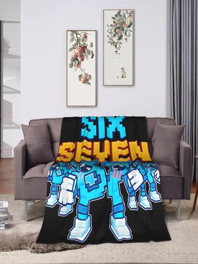 Warm Child Blanket Six Seven Funny Italian Brainrot Gaming Meme Flannel Throw for Sofa Bed Cover Bedding Decor