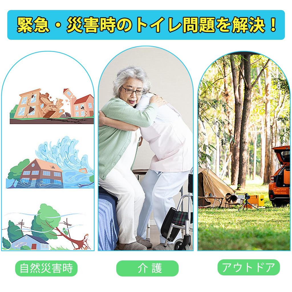 TRIPJOYY Portable Emergency Toilet Disaster Preparedness Portable Disaster Outdoor Emergency Portable Toilet Sterilizing by Quickly 10g Large Shelf 60