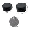 Round Telescopic Fan Storage Bag Large Capacity Outdoor Fan Hand Bag Folding Waterproof Fan Case with Double Zipper Mesh Pocket