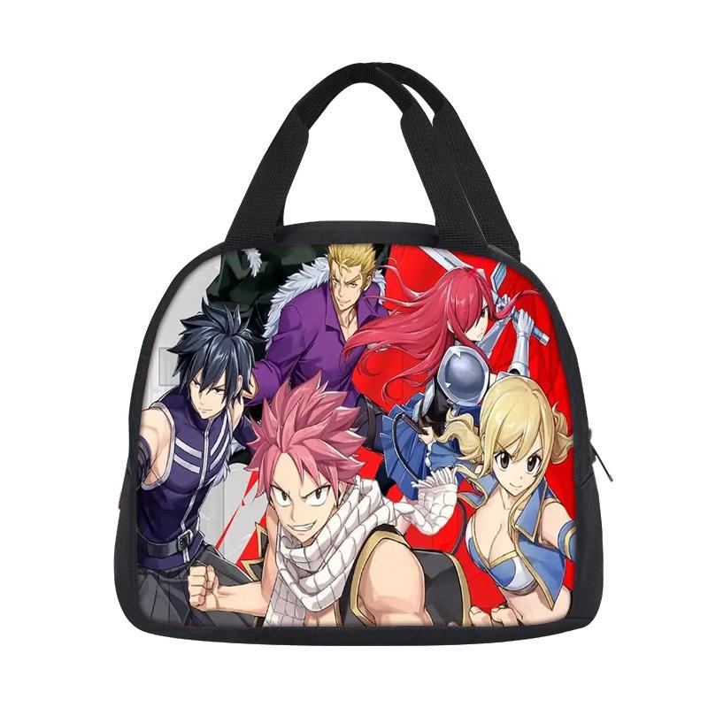 FAIRY TAIL Сумка для ланча Мультяшный Аниме Принт Студенческие Мальчики и Девочки Новый Стиль Легкая, Маленькая, Большая Вместимость, Универсальная