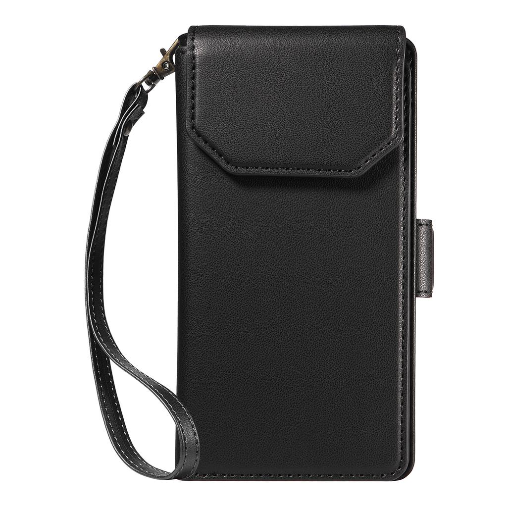 For Samsung Galaxy S25 FE Case with Multi-Card Holder and Strap PU Leather Phone Cover Stand