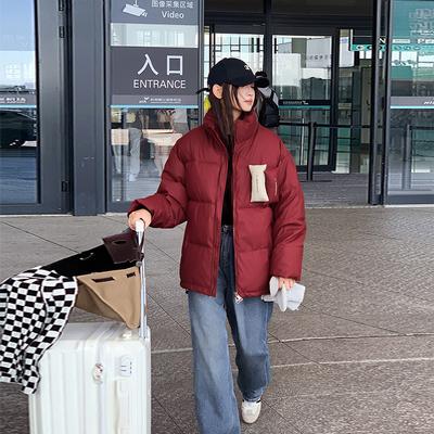 Новая короткая стеганая хлопковая куртка для пары 2025 года, американский трендовый бренд, утолщенная куртка-пуховик, свободное женское пальто