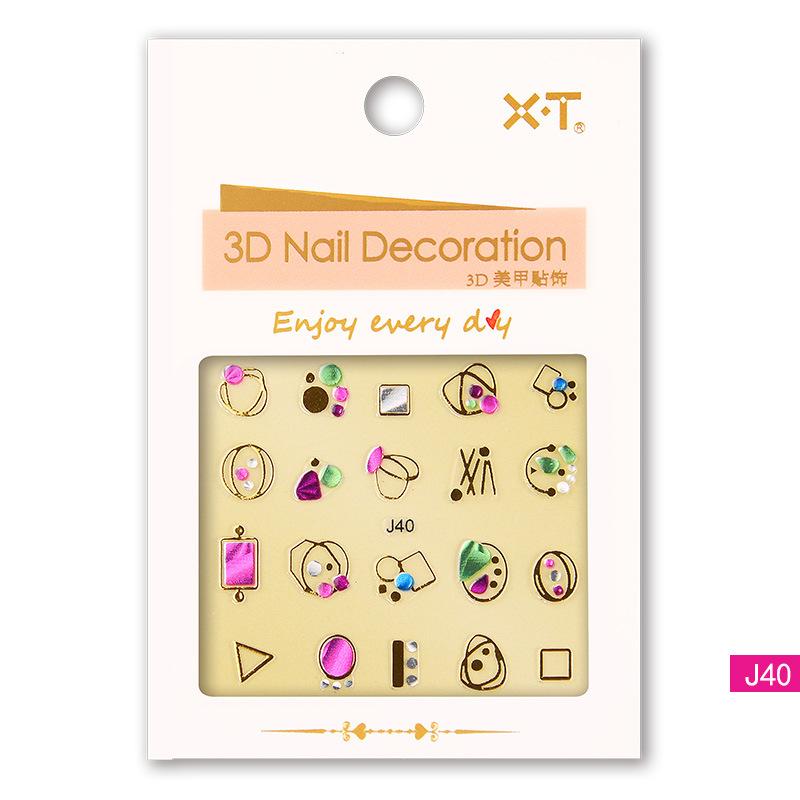 3D Three-dimensional Hot Stamping Nail Decals Star and Moon Sapphire Color Imitation Diamond Self-adhesive Nail Art Sticker DIY Jewelry