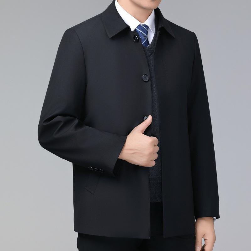 Пиджак из шелка Mulberry для мужчин среднего и пожилого возраста, повседневная утепленная куртка из бархата для папы, зимняя теплая куртка со свободными лацканами