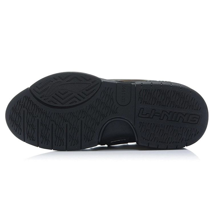 Li Ning We Wo Synthetic Leather Reflective Slip Resistant Shock Absorbing Durable Low Top Skate Shoes Men Sneakers Black AGCR271-1