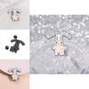 Adorable Cartoon Metal Brooch Pink Bunny And Mouse Design Stylish Accessory For Everyone