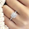 Exquisite Women's Fashion Ring Princess White Sapphire Diamond Jewelry Romantic Wedding Birthstone Bride Wedding Engagement Ring Party Jewelry