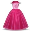 [EKALA] Princess Aurora Dress Children's Dress Cosplay Cindere Frozen Princess Dress Costume Luxury 7 Piece Set Pink (Princess Dress, Heart Tiara,