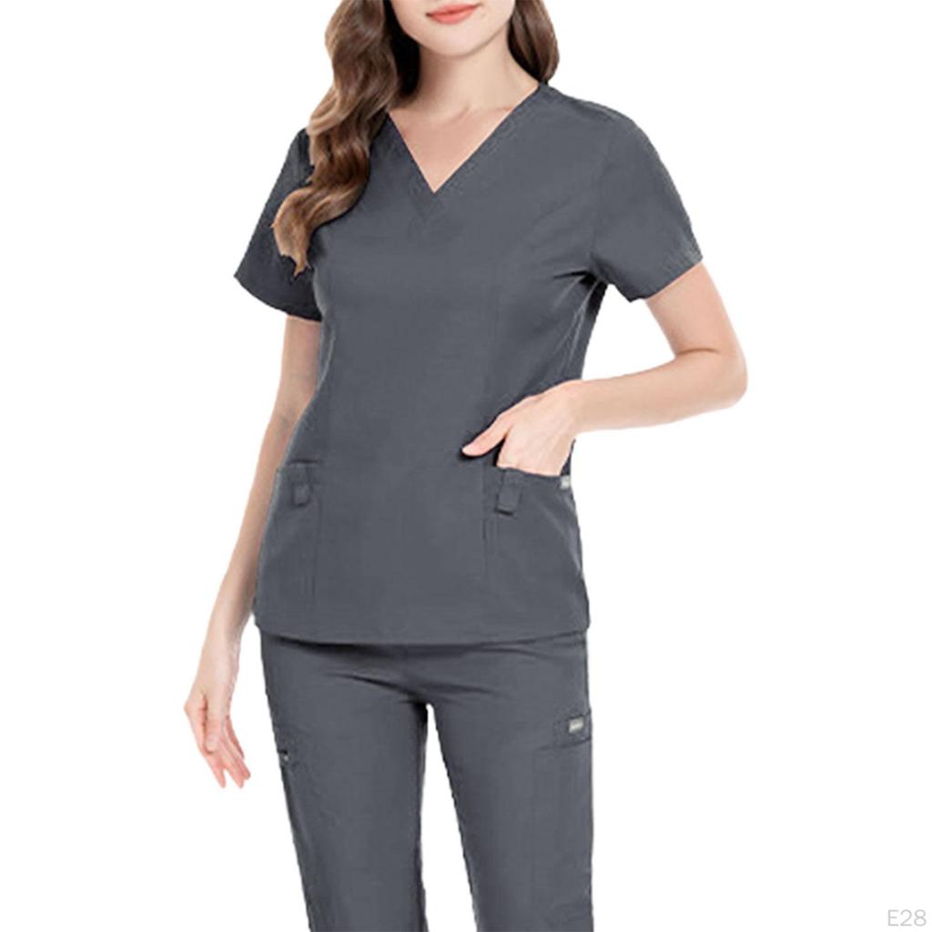 Nursing Scrub Set Work Suits Professional Soft Clothing Nurse Top and Pants for SPA Pet