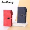 Baellerry Women's Fashion Long Purse Multi-card Slot Wallet Suede PU Billfold Hasp Clutch Bag Multifunctional Cell Phone Bag